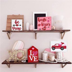 Valentine's Day Tiered Tray Decor Rustic Wooden Decorations Love Sign Set of 4